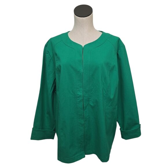 Chico's Jackets & Blazers - NWT Chicos Alivia Textured Jacket Vivid Green Long-Sleeve Jacket Size 4 (US XXL)